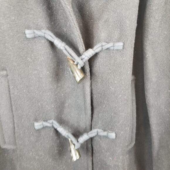 Banana Republic Women's Black Wool Blend Toggle Button Pea Coat Size L Large - Picture 4 of 7